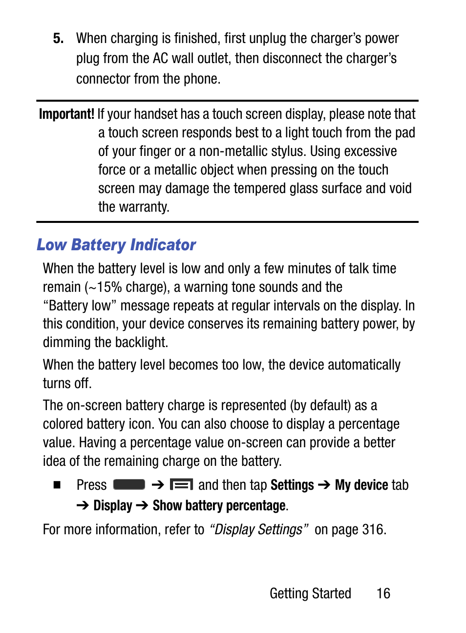 Low battery indicator | Samsung SM-S890LZKATFN User Manual | Page 23 / 459