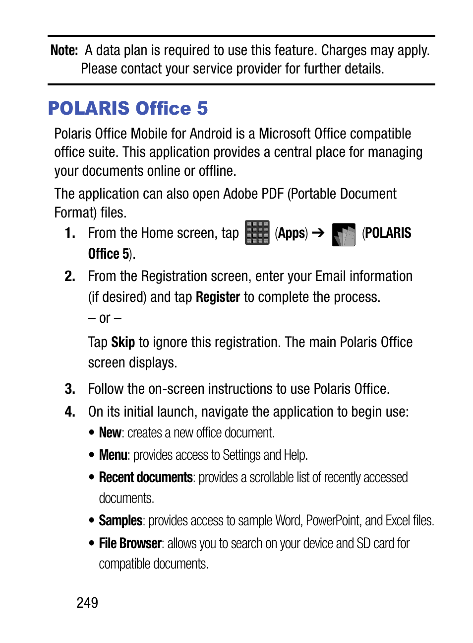 Polaris office 5 | Samsung SM-S890LZKATFN User Manual | Page 256 / 459