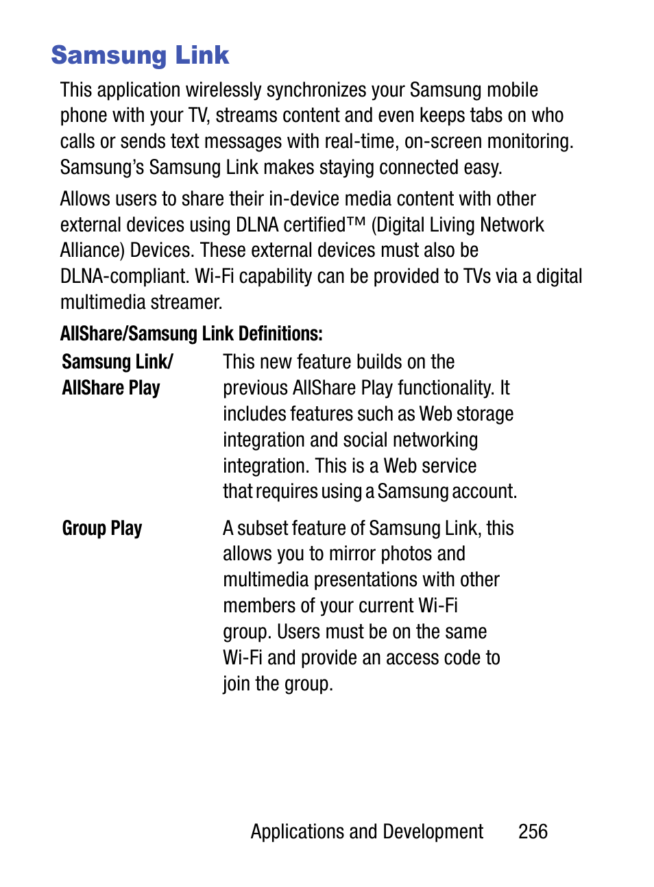 Samsung link | Samsung SM-S890LZKATFN User Manual | Page 263 / 459