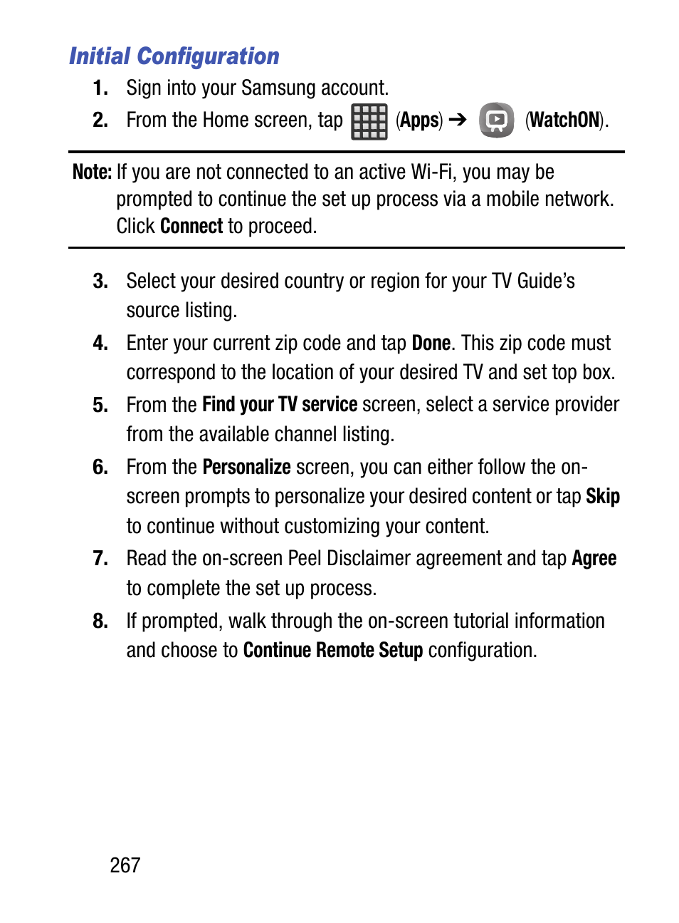 Initial configuration | Samsung SM-S890LZKATFN User Manual | Page 274 / 459