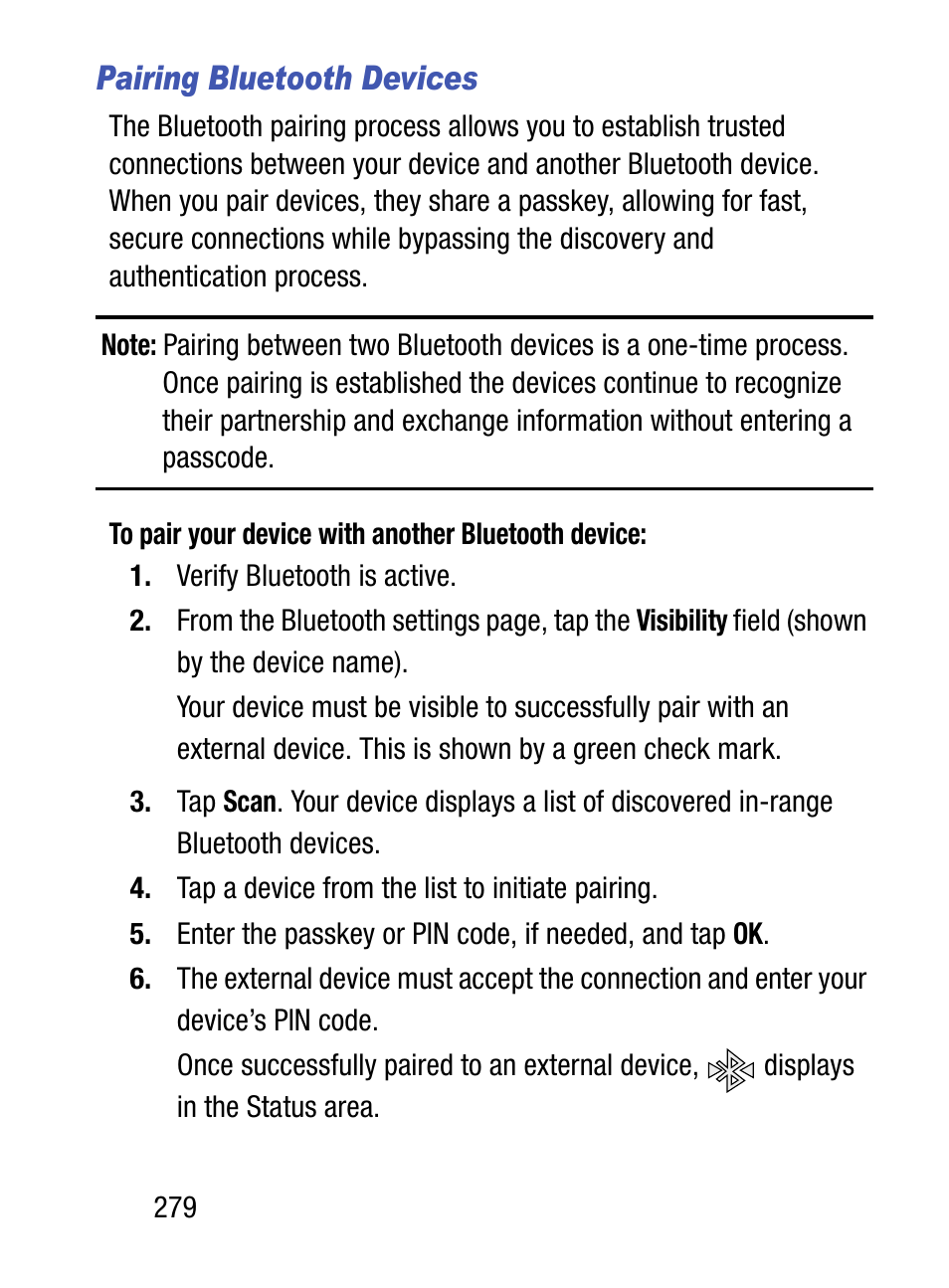 Pairing bluetooth devices | Samsung SM-S890LZKATFN User Manual | Page 286 / 459