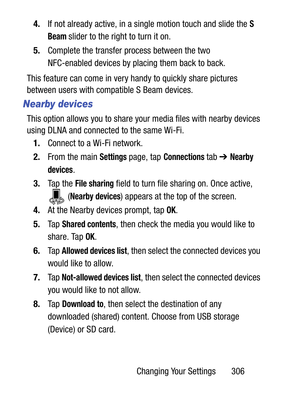 Nearby devices | Samsung SM-S890LZKATFN User Manual | Page 313 / 459