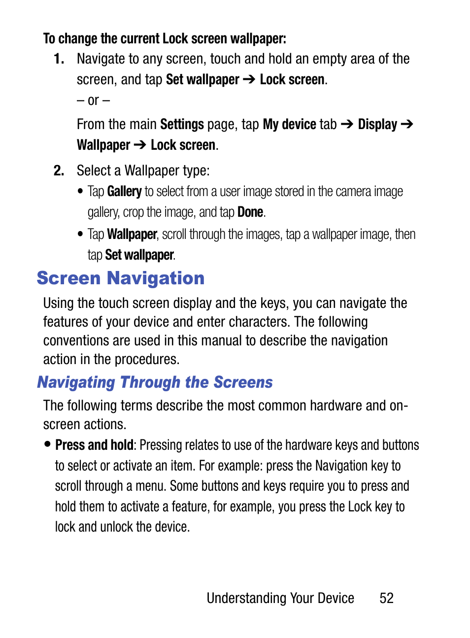 Screen navigation | Samsung SM-S890LZKATFN User Manual | Page 59 / 459