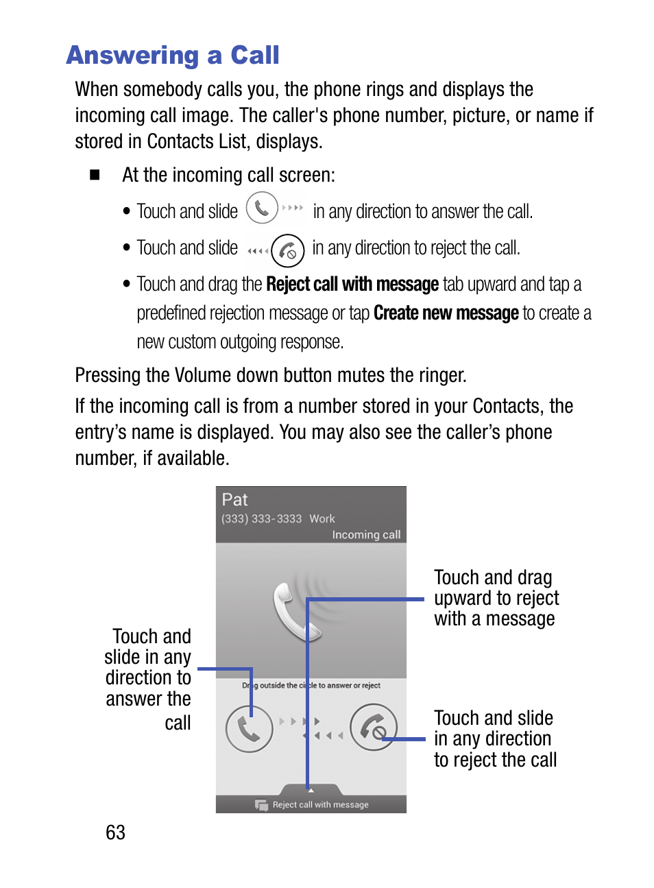 Answering a call | Samsung SM-S890LZKATFN User Manual | Page 70 / 459