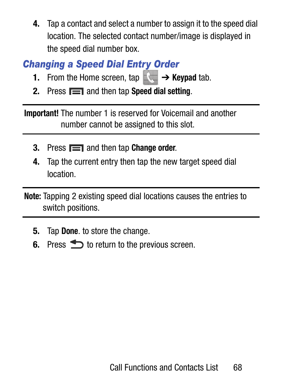 Changing a speed dial entry order | Samsung SM-S890LZKATFN User Manual | Page 75 / 459