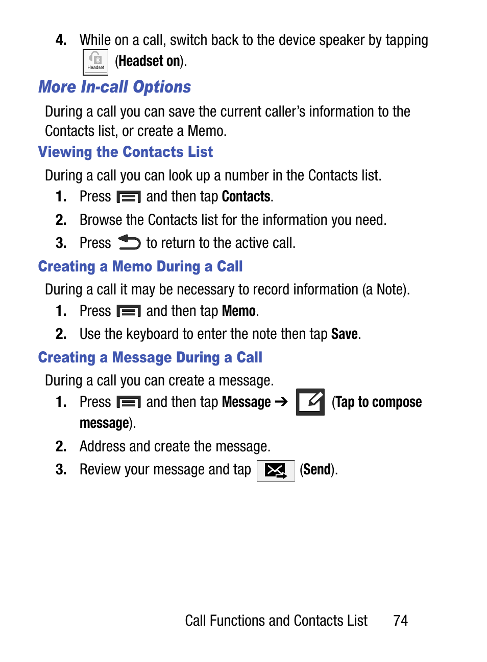 More in-call options | Samsung SM-S890LZKATFN User Manual | Page 81 / 459
