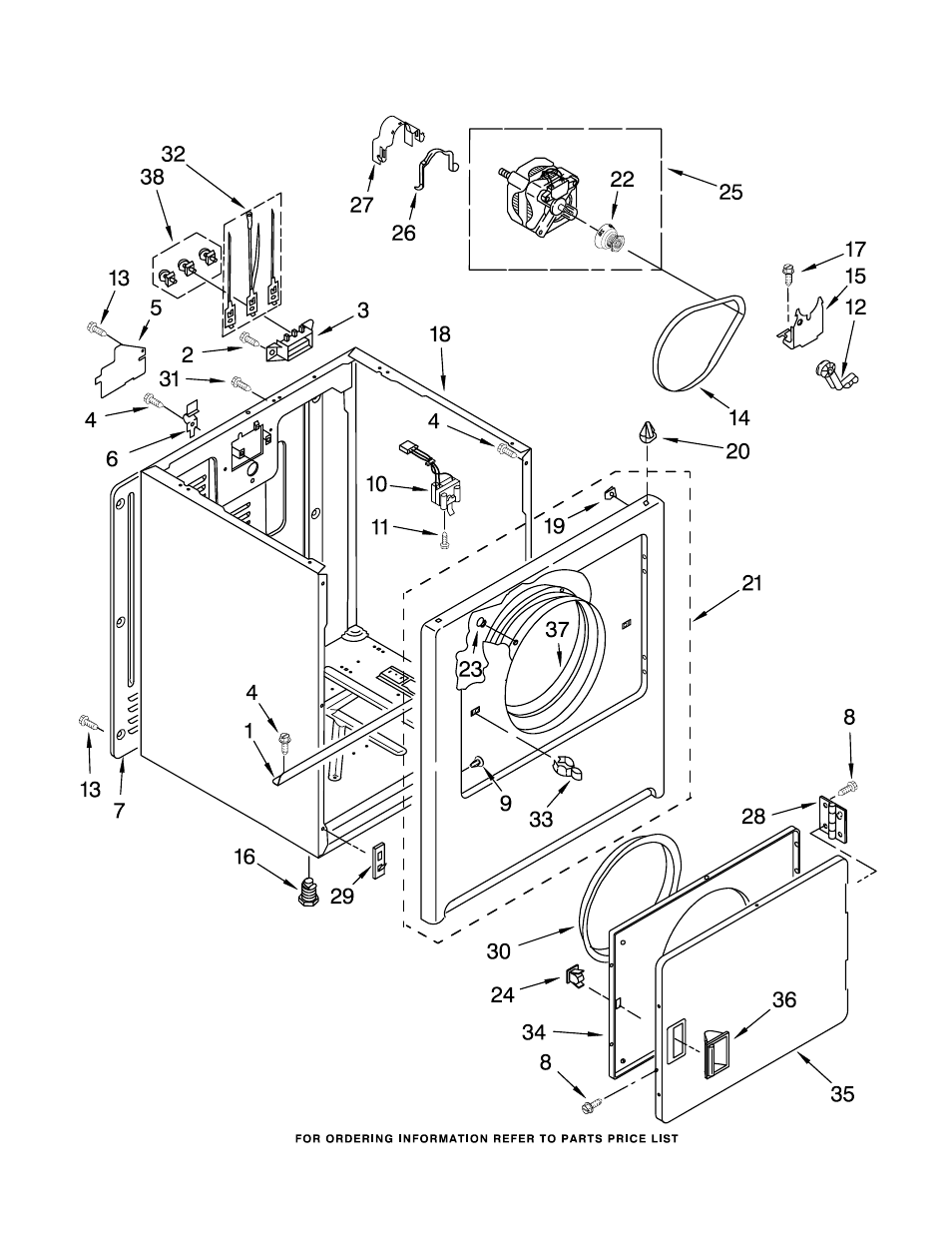 Cabinet, Cabinet parts | Amana NED5100TQ0 User Manual | Page 3 / 6