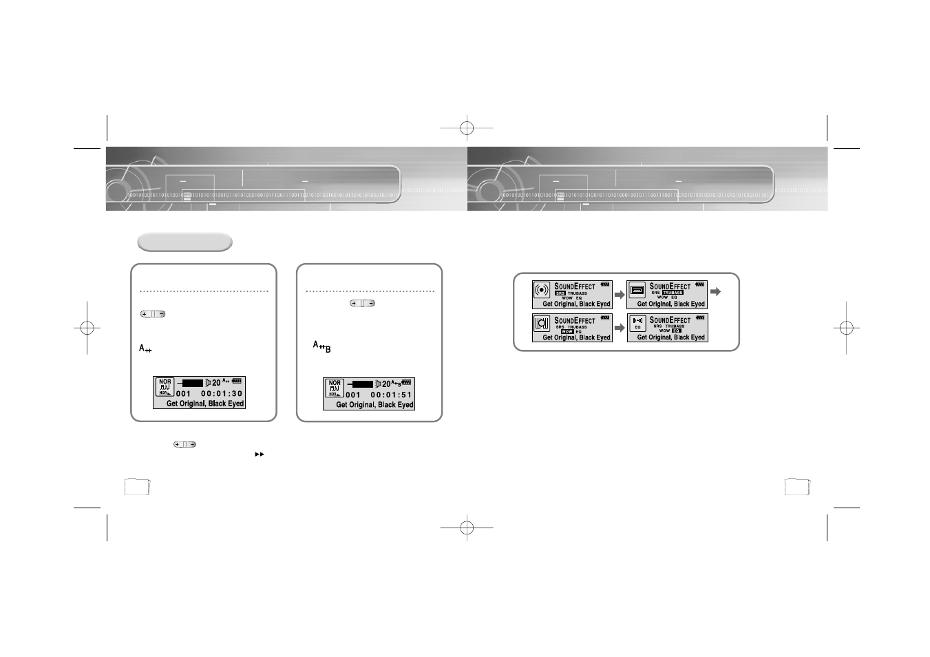 Loop repeating, Setting up srs (sound retrieval system), Setting up srs | Sound retrieval system), Starting point, Ending point | Samsung YP-35H-XAC User Manual | Page 20 / 32