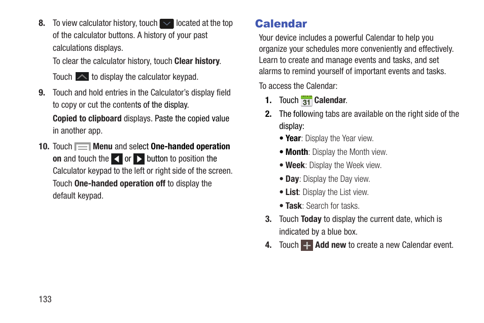 Calendar | Samsung SGH-I317TSAATT User Manual | Page 140 / 226