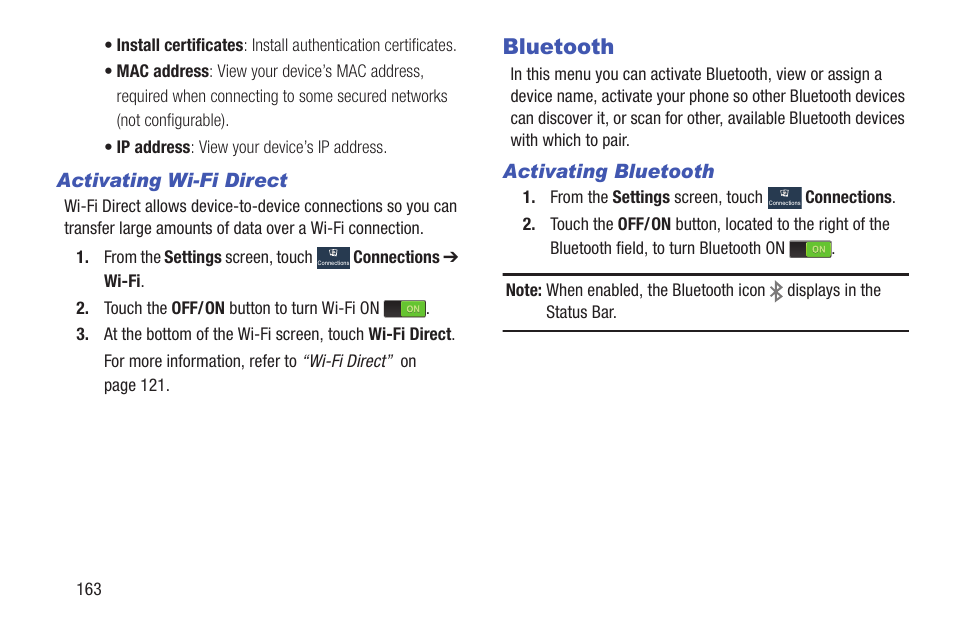 Bluetooth | Samsung SGH-I317TSAATT User Manual | Page 170 / 226