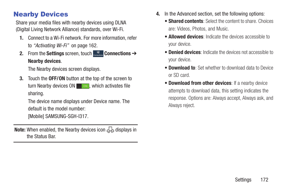 Nearby devices | Samsung SGH-I317TSAATT User Manual | Page 179 / 226