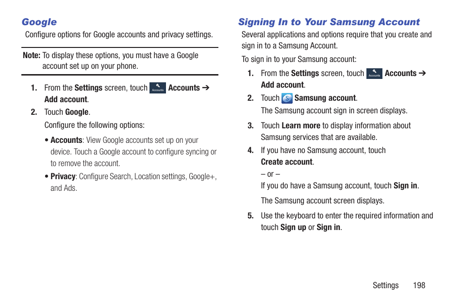 So. for more information, Refer to “signing in to your samsung account” on | Samsung SGH-I317TSAATT User Manual | Page 205 / 226