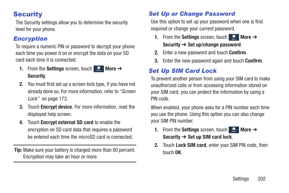 Security | Samsung SGH-I317TSAATT User Manual | Page 209 / 226