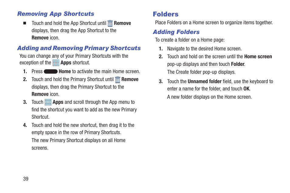 Folders, For more | Samsung SGH-I317TSAATT User Manual | Page 46 / 226