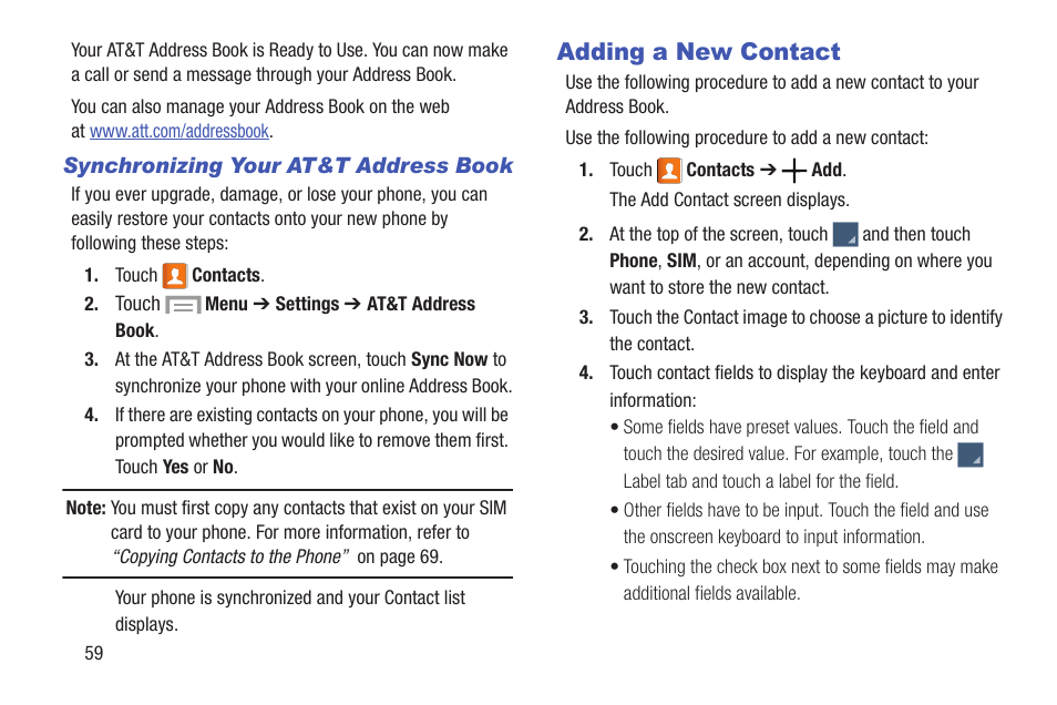 Adding a new contact | Samsung SGH-I317TSAATT User Manual | Page 66 / 226