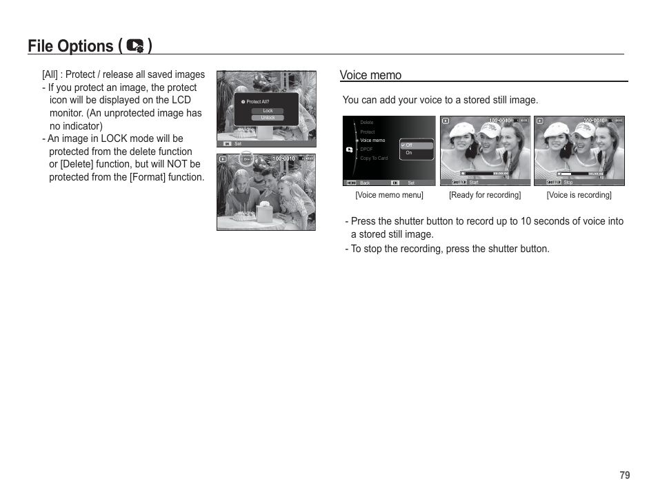 File options ( ) | Samsung EC-PL80ZZBPSCA User Manual | Page 80 / 103