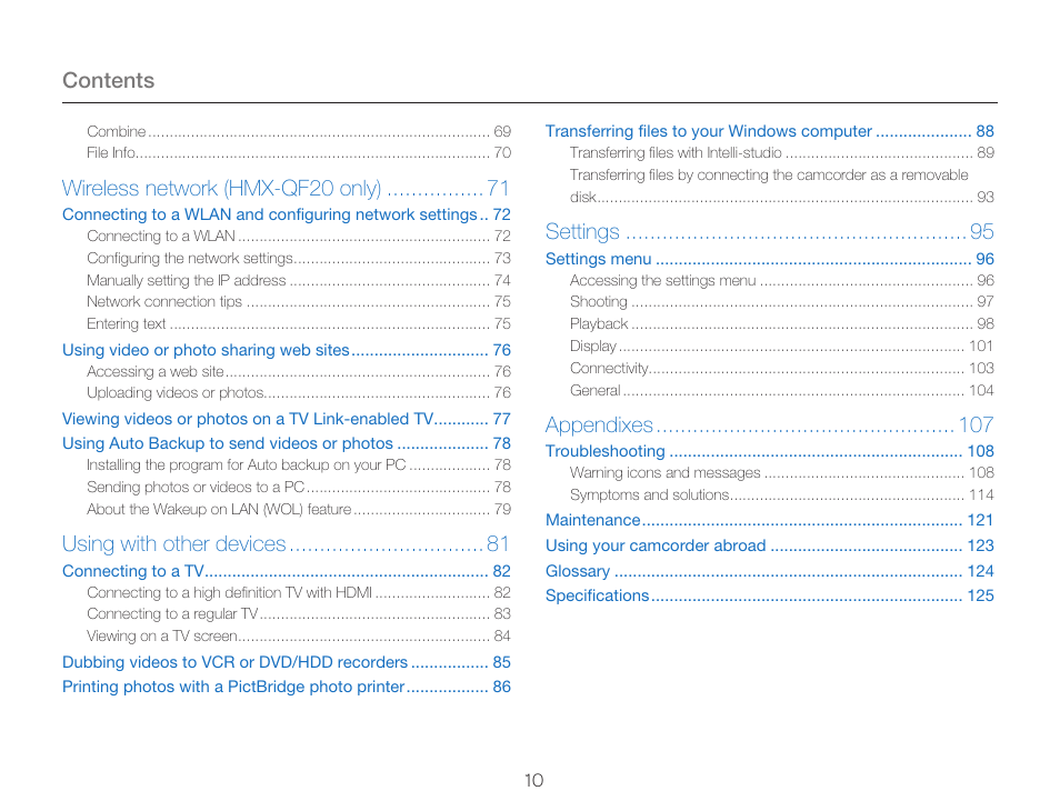 Samsung HMX-Q20BN-XAA User Manual | Page 14 / 133