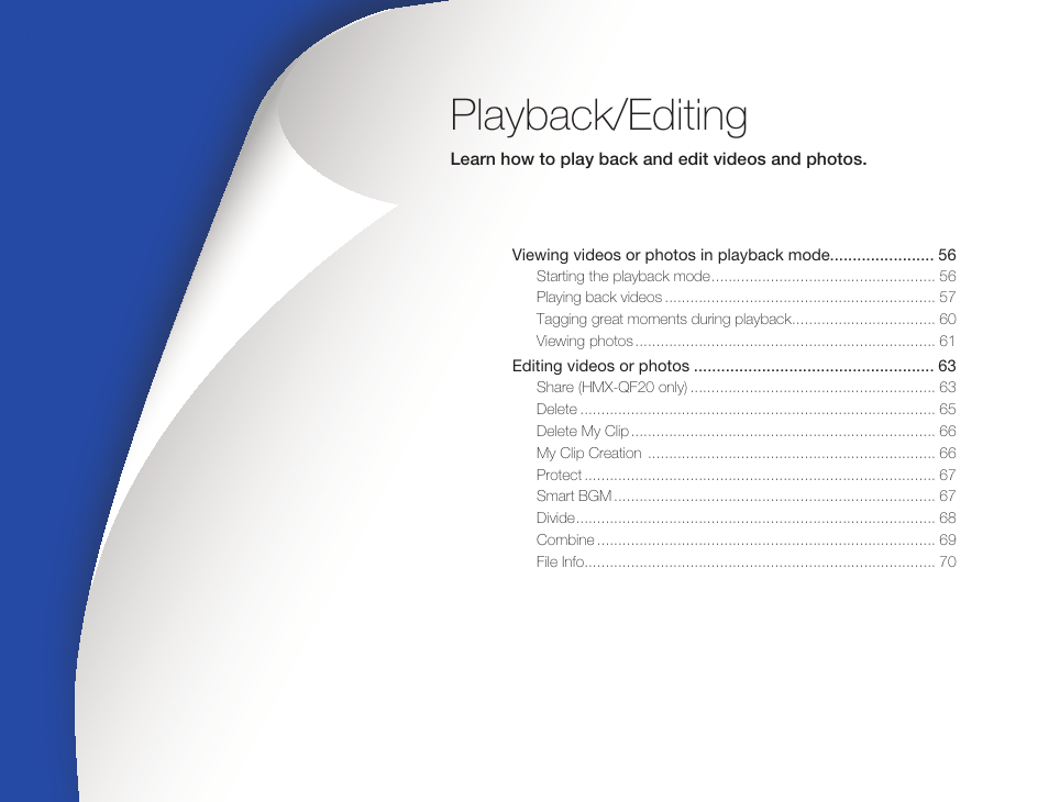 Playback/editing | Samsung HMX-Q20BN-XAA User Manual | Page 59 / 133