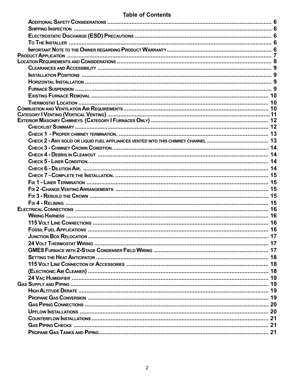Amana Gas Furnance S)8 User Manual | Page 2 / 48