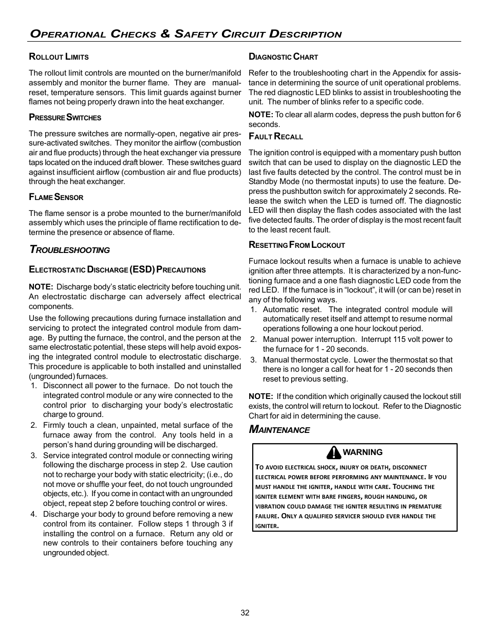 Esd) p | Amana Gas Furnance S)8 User Manual | Page 32 / 48
