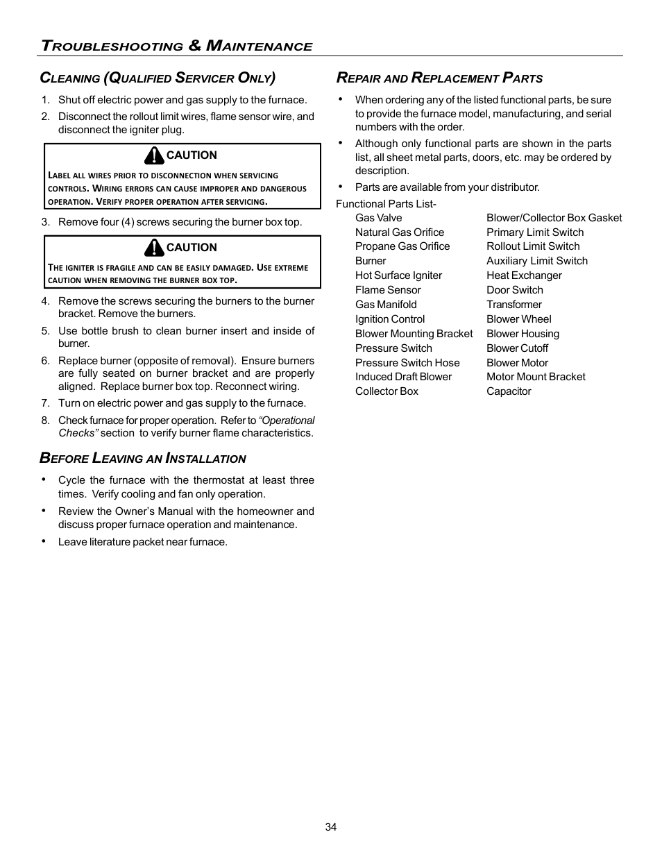 Amana Gas Furnance S)8 User Manual | Page 34 / 48