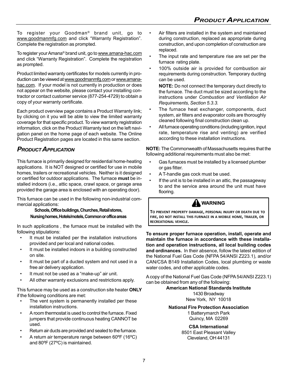 Amana Gas Furnance S)8 User Manual | Page 7 / 48