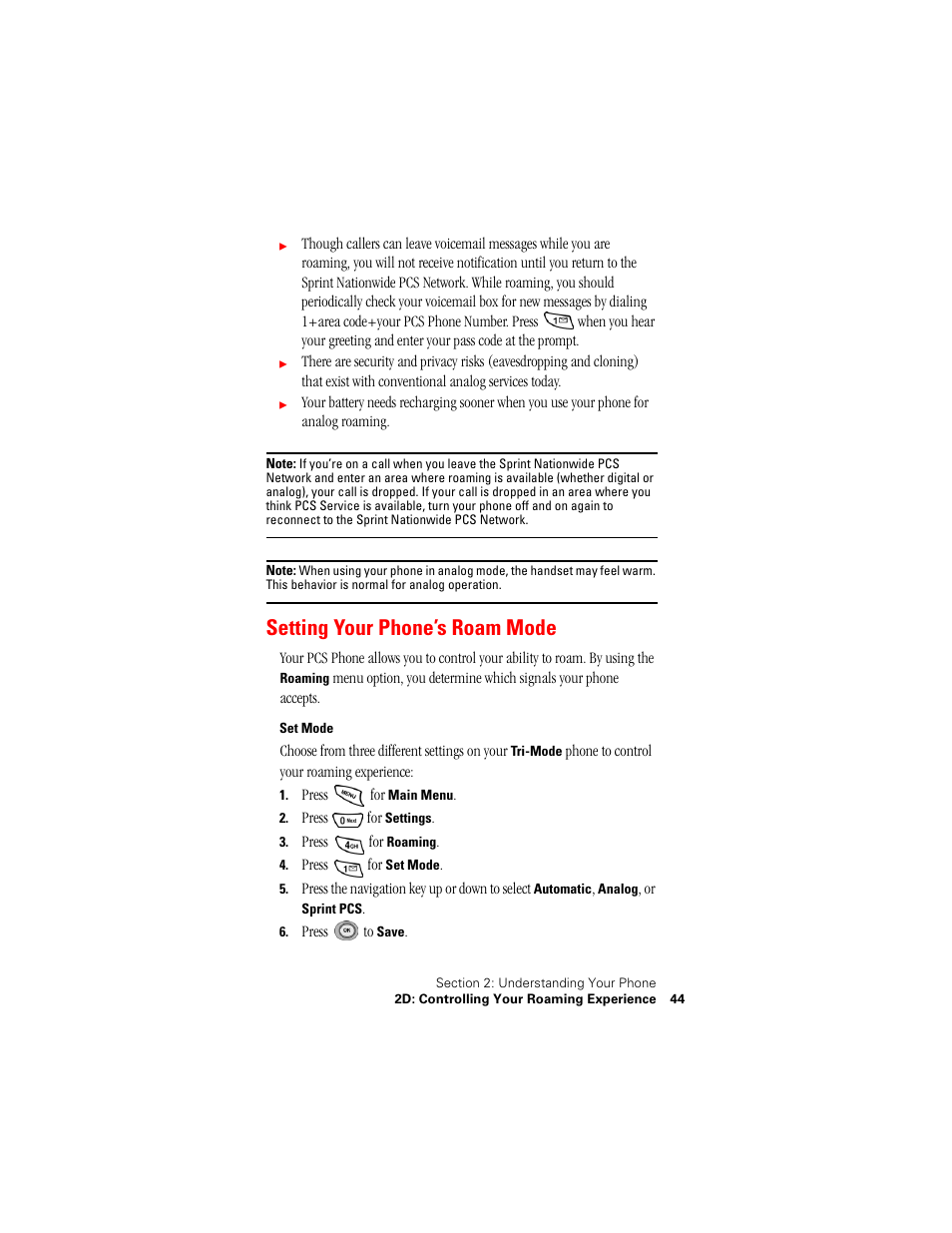 Setting your phone’s roam mode | Samsung SPH-N400ISSXAR User Manual | Page 45 / 131