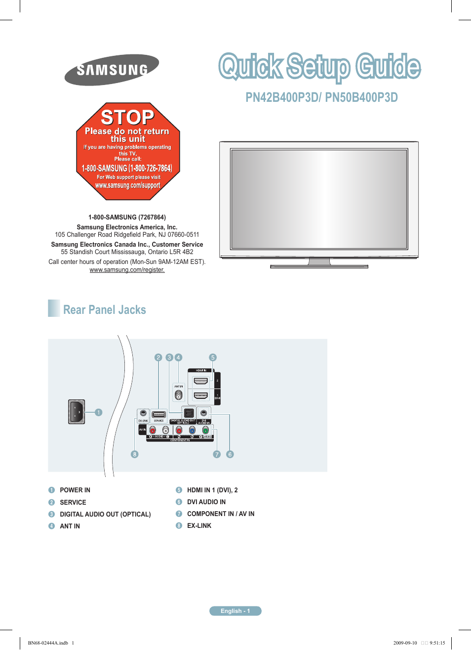 Samsung PN42B400P3DXZA User Manual | 35 pages