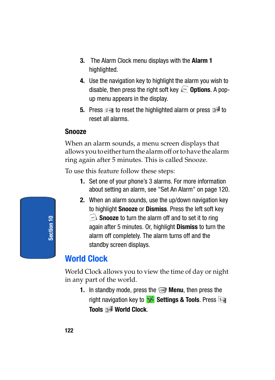 World clock | Samsung SCH-A850BKVXAR User Manual | Page 126 / 178