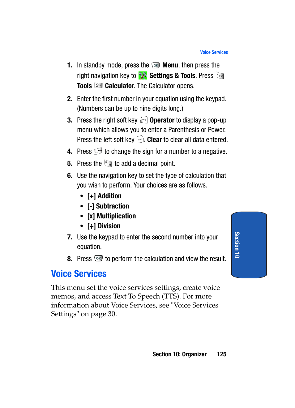 Voice services | Samsung SCH-A850BKVXAR User Manual | Page 129 / 178