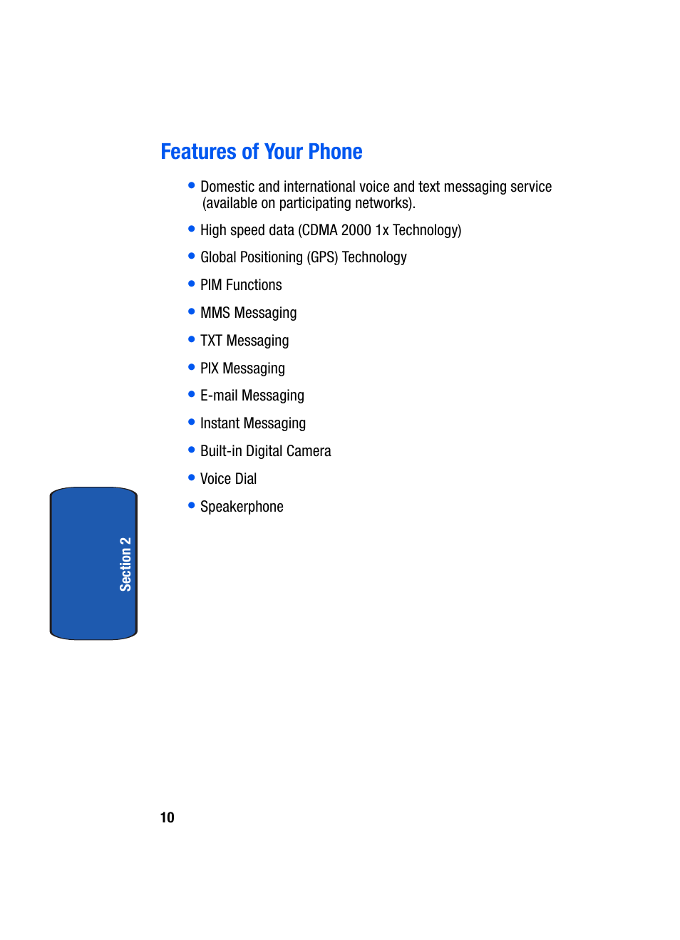 Features of your phone | Samsung SCH-A850BKVXAR User Manual | Page 14 / 178