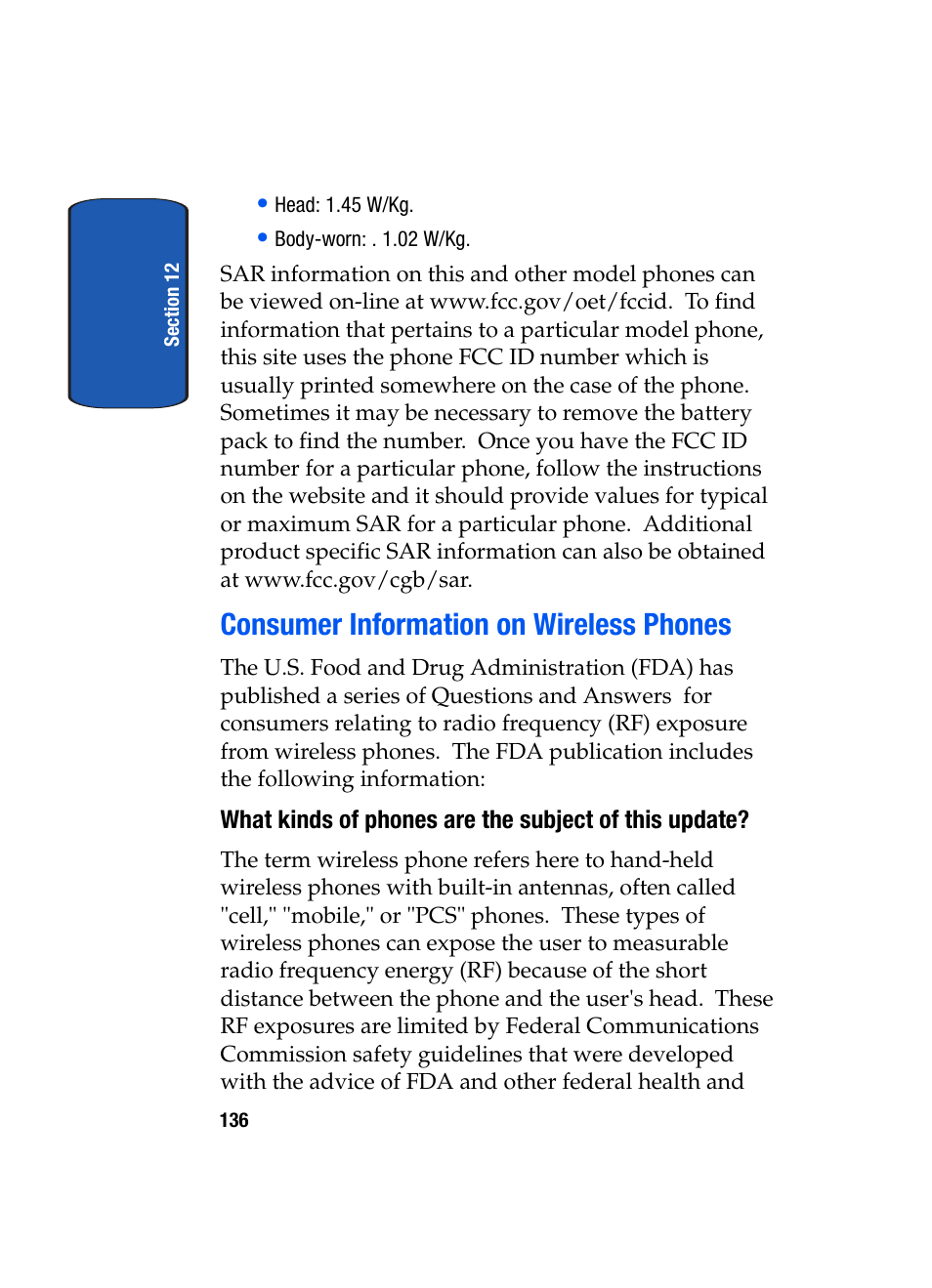 Consumer information on wireless phones | Samsung SCH-A850BKVXAR User Manual | Page 140 / 178