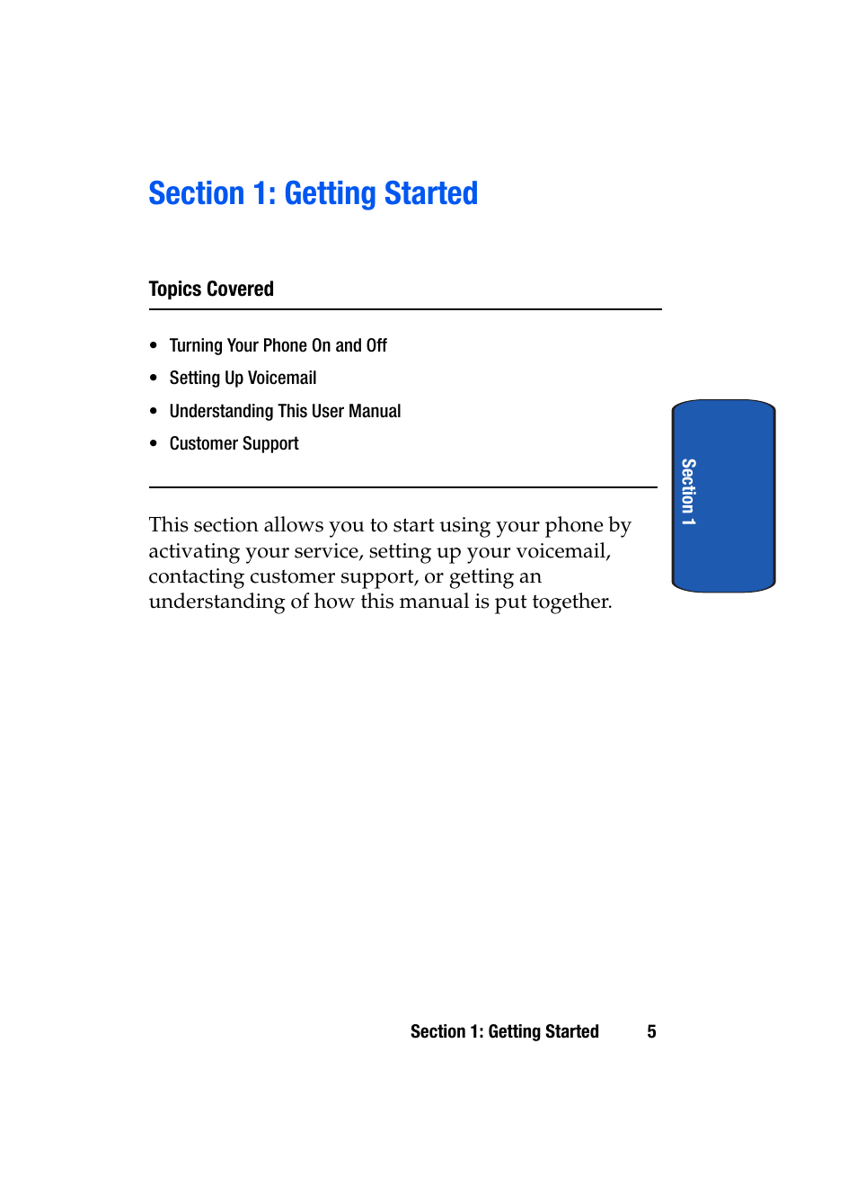Section 1: getting started | Samsung SCH-A850BKVXAR User Manual | Page 9 / 178