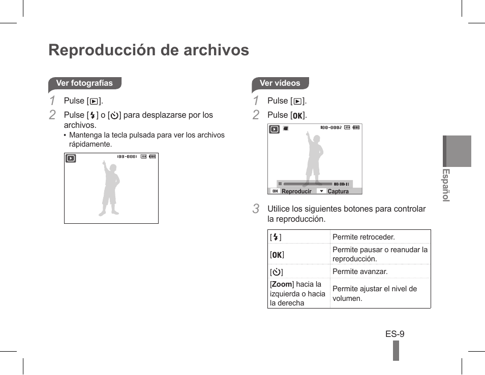 Reproducción de archivos | Samsung EC-PL90ZZBPRUS User Manual | Page 39 / 72