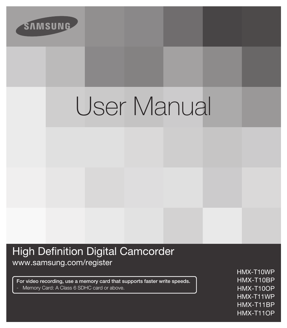 Samsung HMX-T10ON-XAA User Manual | 123 pages