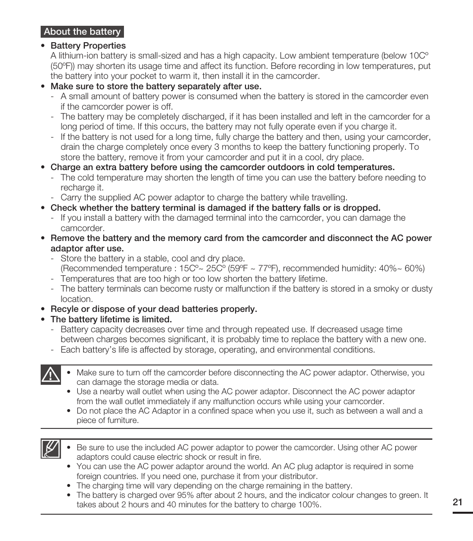 Samsung HMX-T10ON-XAA User Manual | Page 27 / 123