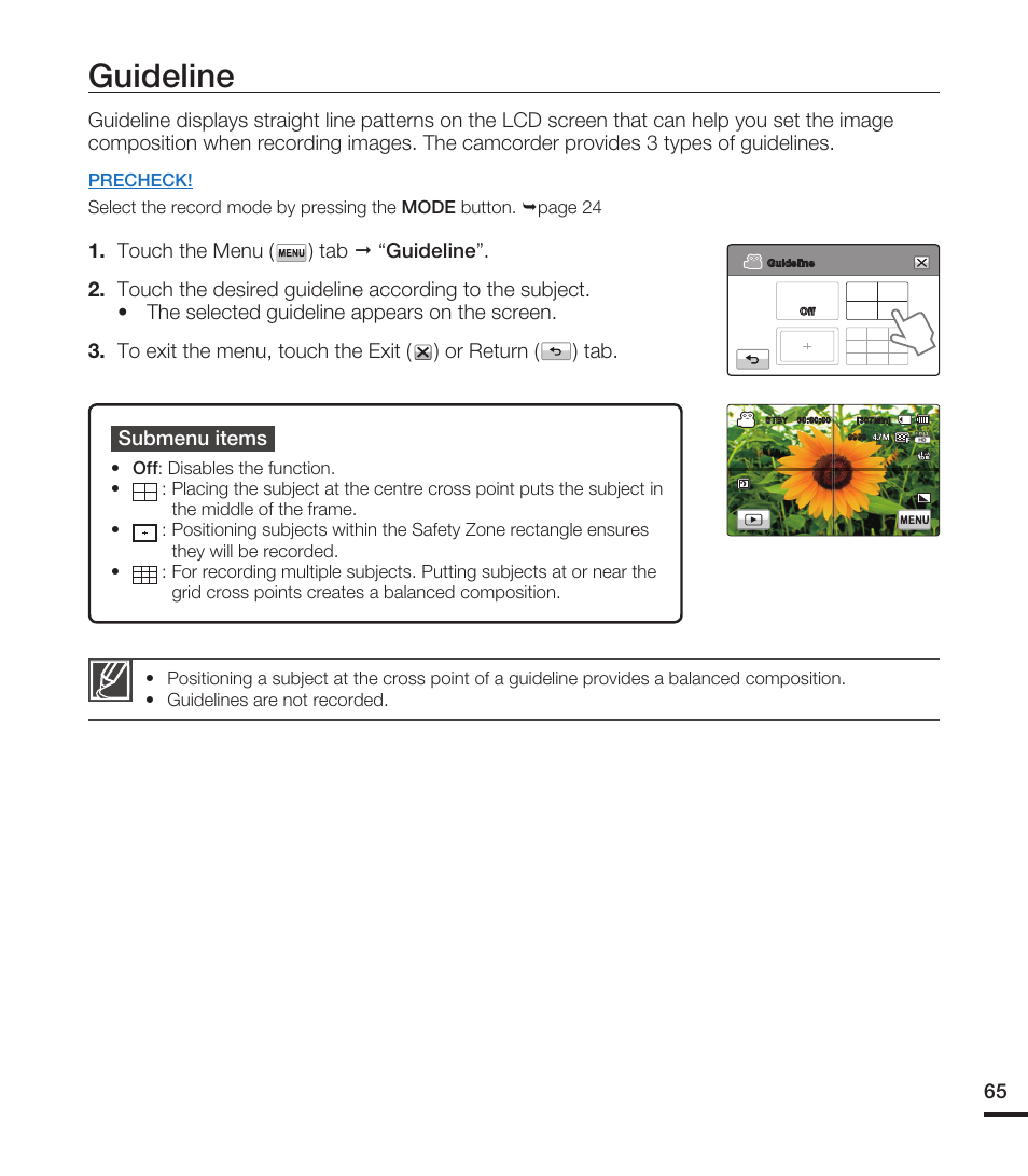 Guideline | Samsung HMX-T10ON-XAA User Manual | Page 71 / 123