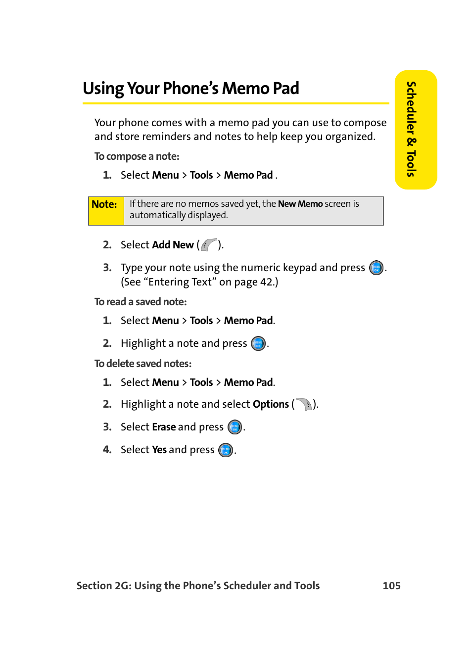 Using your phone’s memo pad | Samsung SPH-A960TSSXAR User Manual | Page 129 / 272