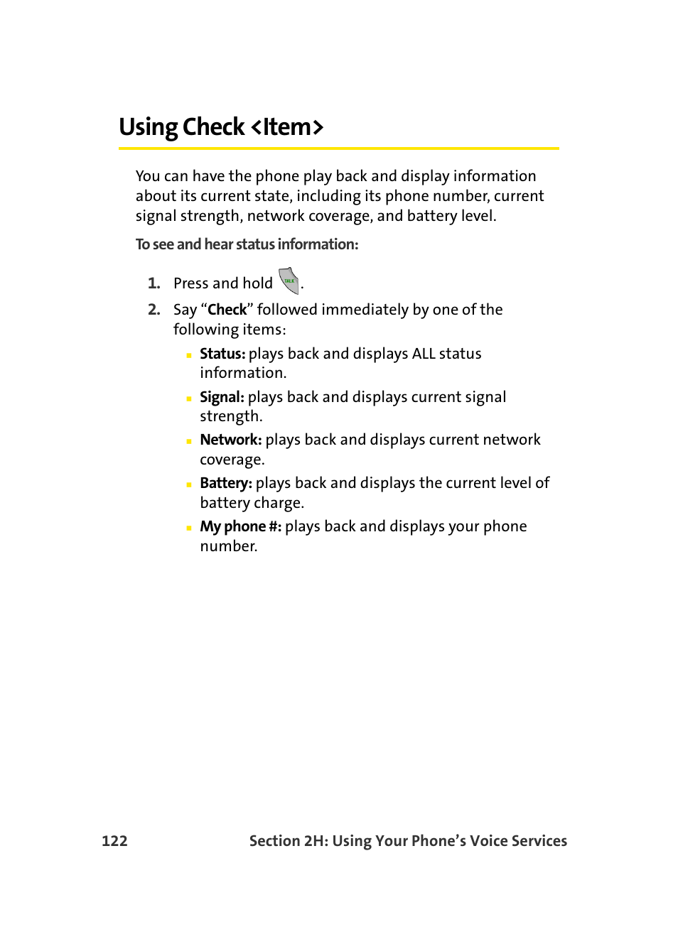 Using check <item | Samsung SPH-A960TSSXAR User Manual | Page 146 / 272
