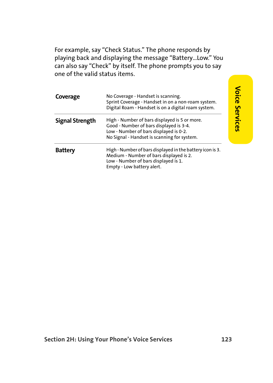 Vo ice ser v ices | Samsung SPH-A960TSSXAR User Manual | Page 147 / 272