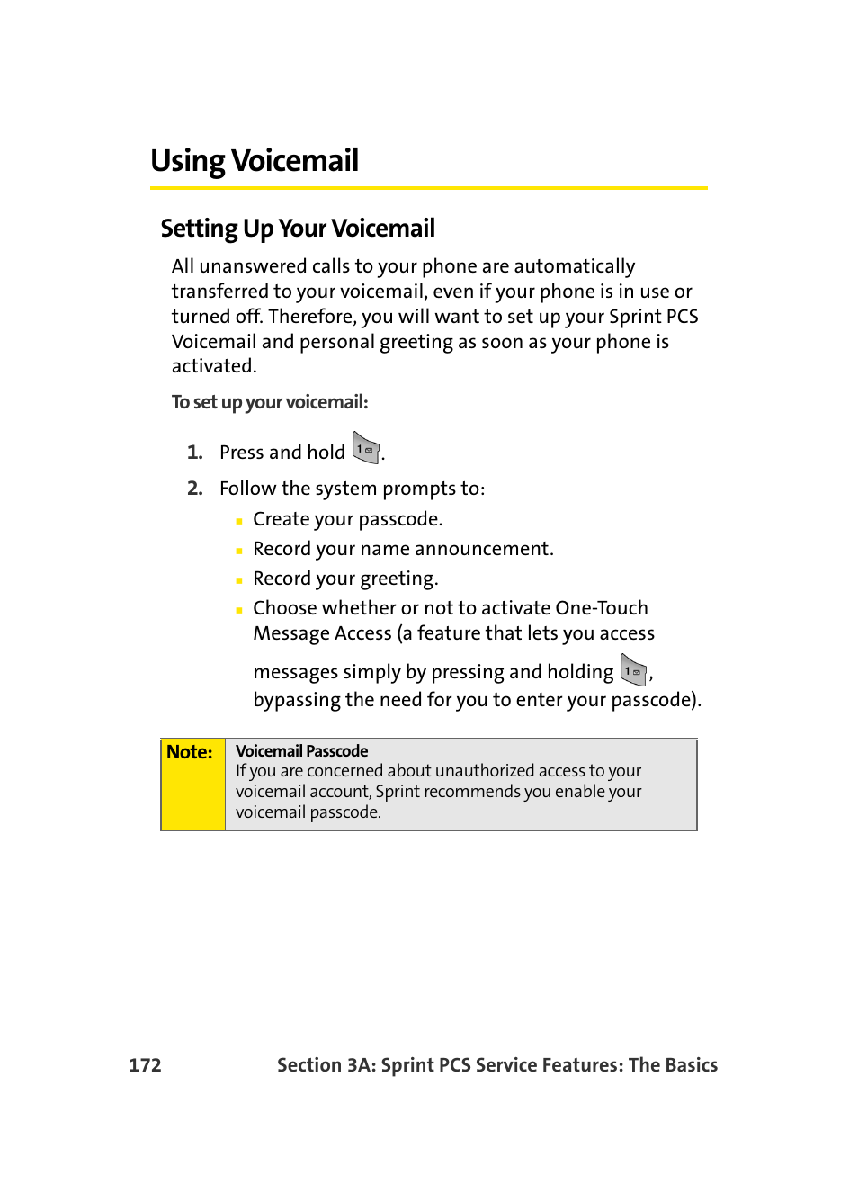 Using voicemail, Setting up your voicemail | Samsung SPH-A960TSSXAR User Manual | Page 196 / 272