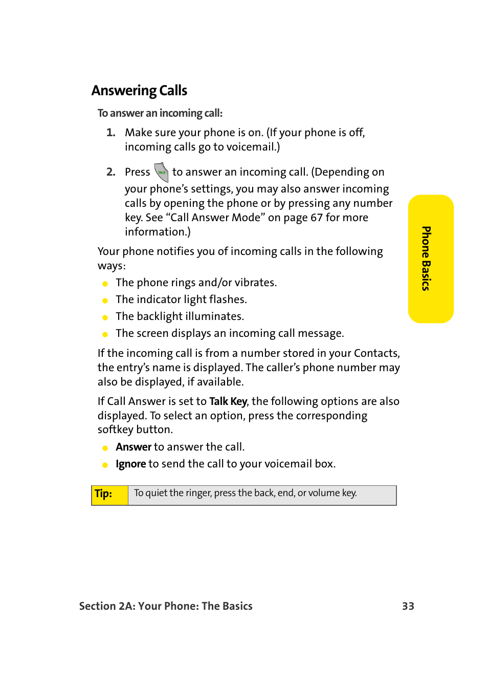 Answering calls | Samsung SPH-A960TSSXAR User Manual | Page 57 / 272