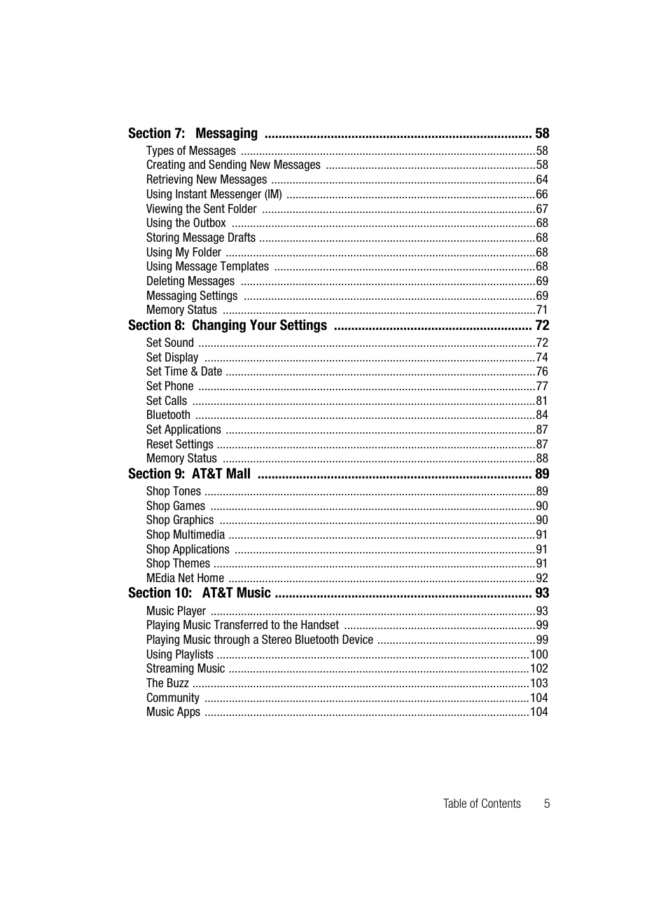 Samsung SGH-A517ZKAATT User Manual | Page 5 / 162