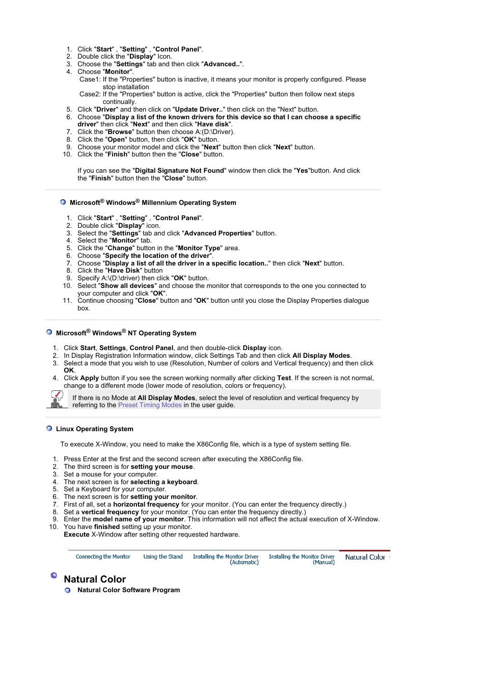 Natural color | Samsung LS19RTUSSZ-XAZ User Manual | Page 28 / 57