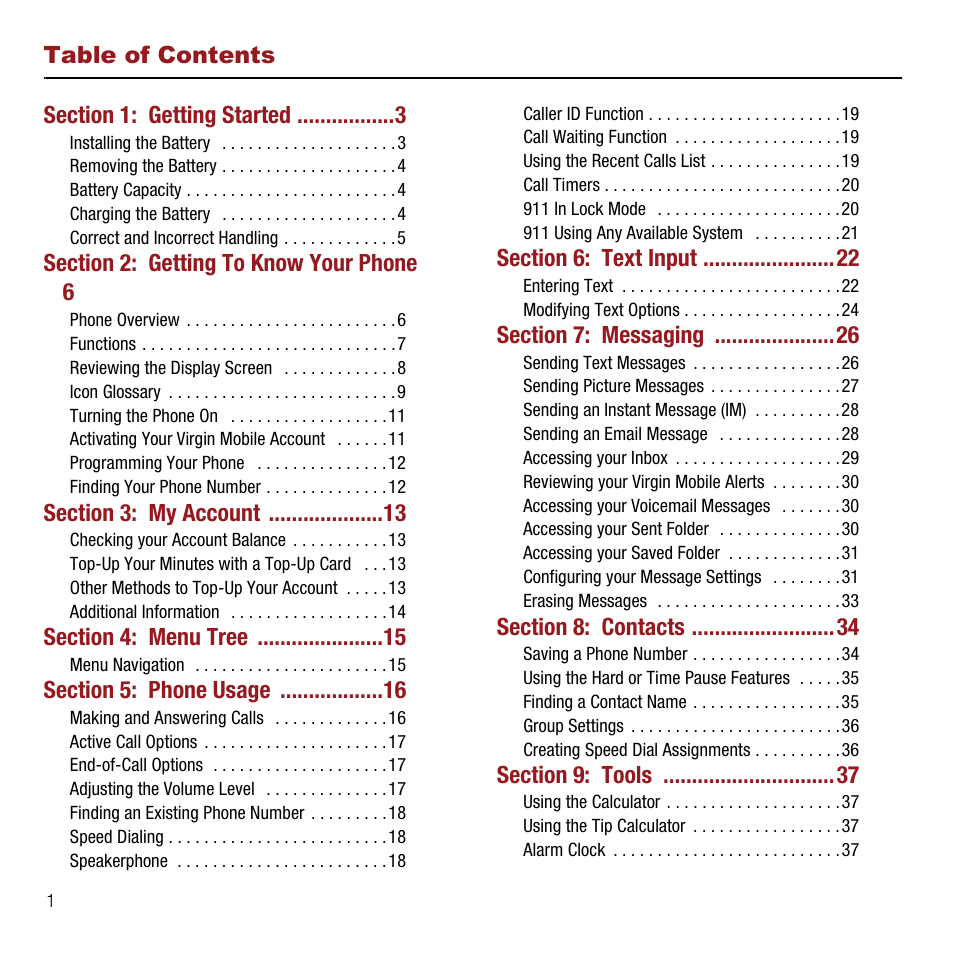 Samsung SPH-M310ZKAVMU User Manual | Page 4 / 94