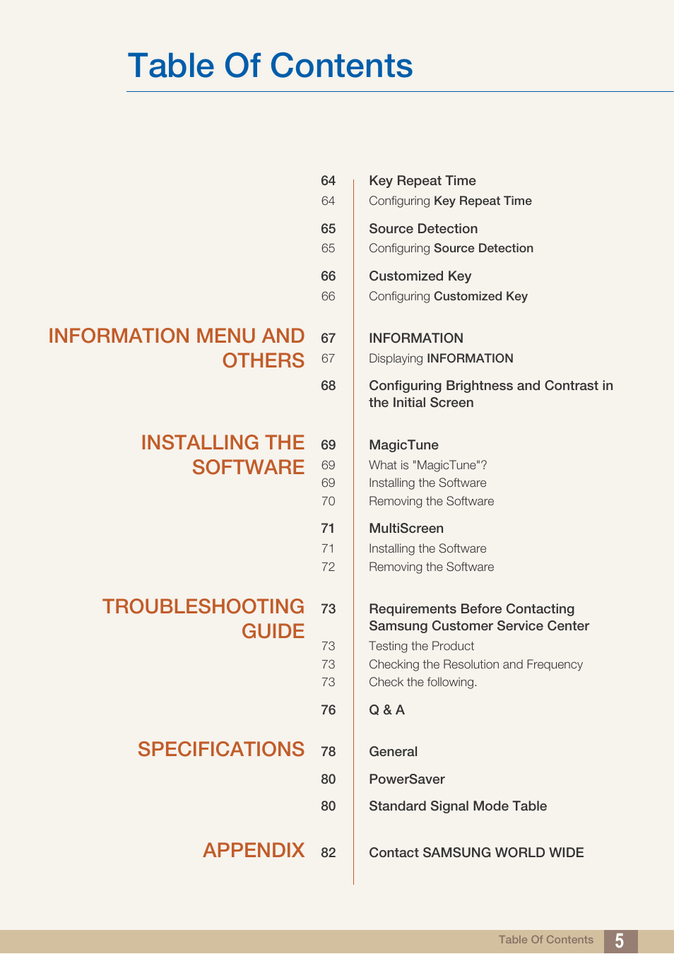Samsung LS27B350HSZ-ZA User Manual | Page 5 / 94