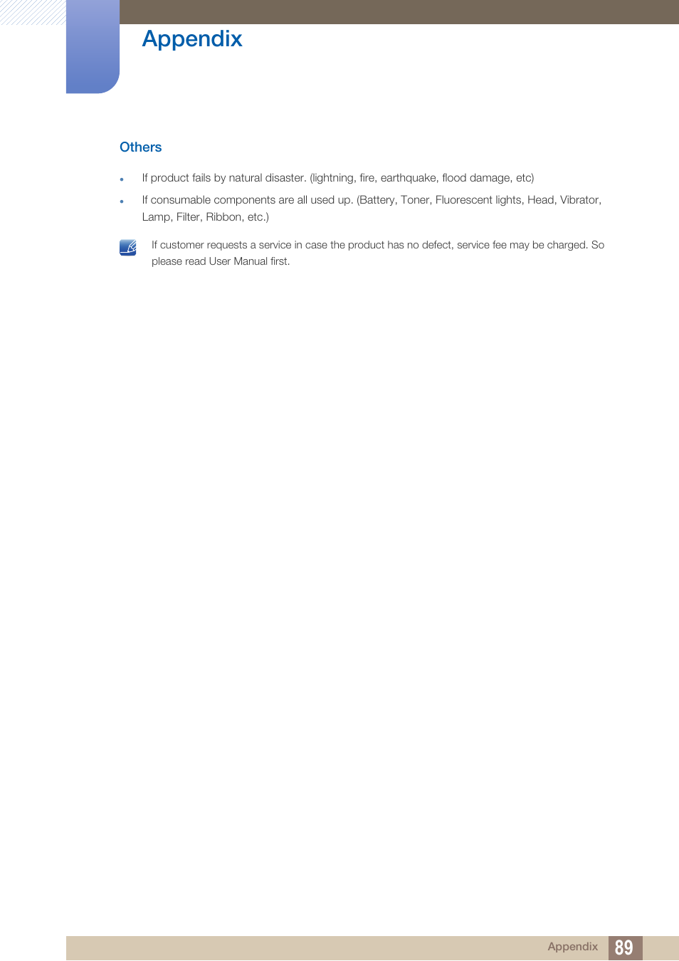 Others, Appendix | Samsung LS27B350HSZ-ZA User Manual | Page 89 / 94