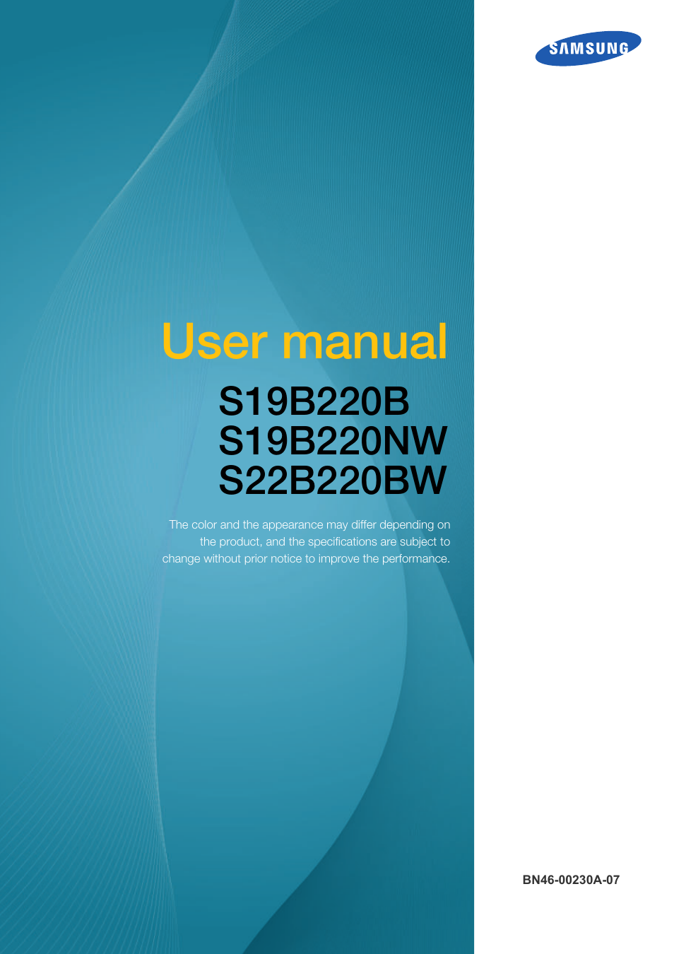 Samsung LS19B220NW-ZA User Manual | 93 pages