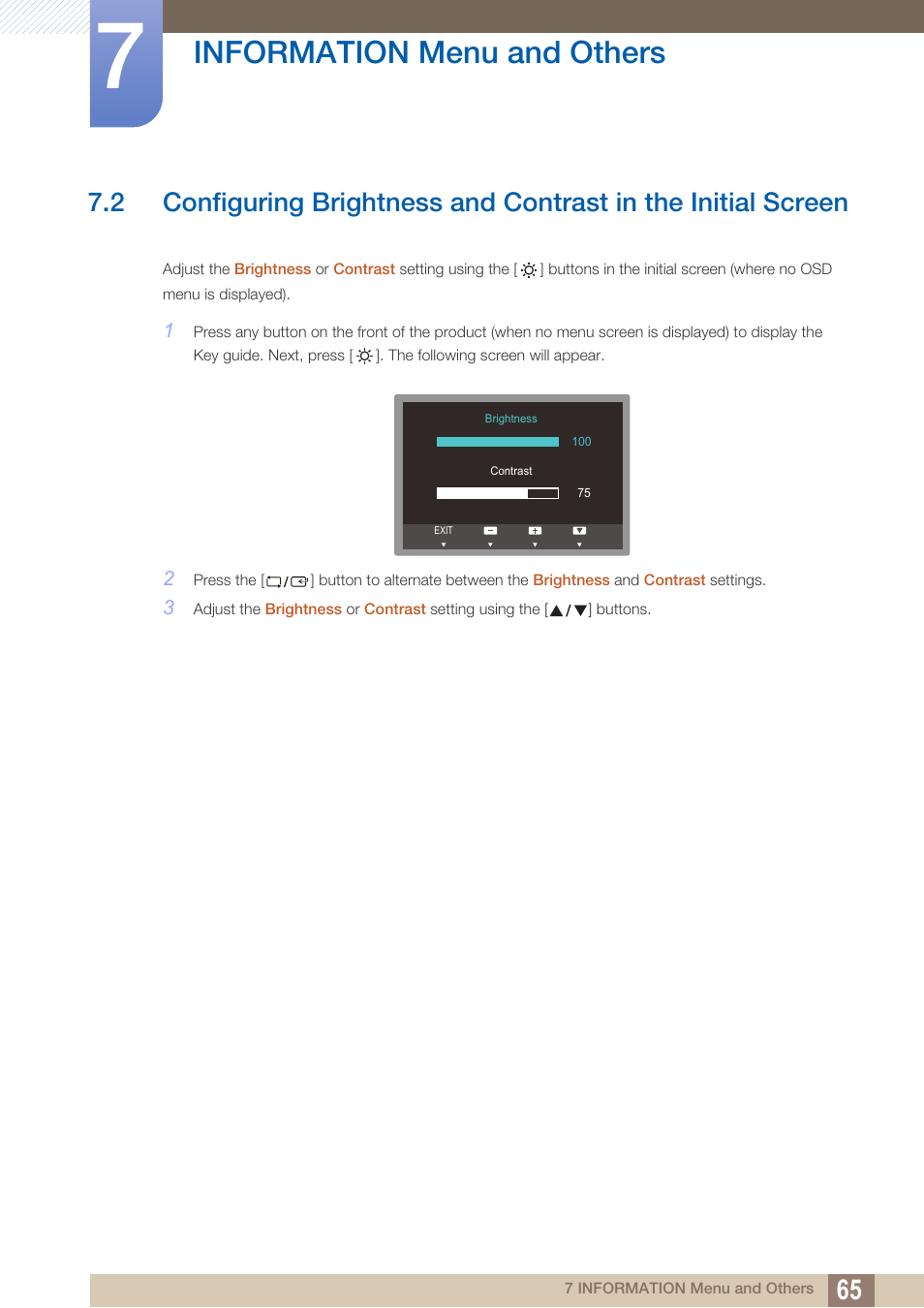 Information menu and others | Samsung LS19B220NW-ZA User Manual | Page 65 / 93