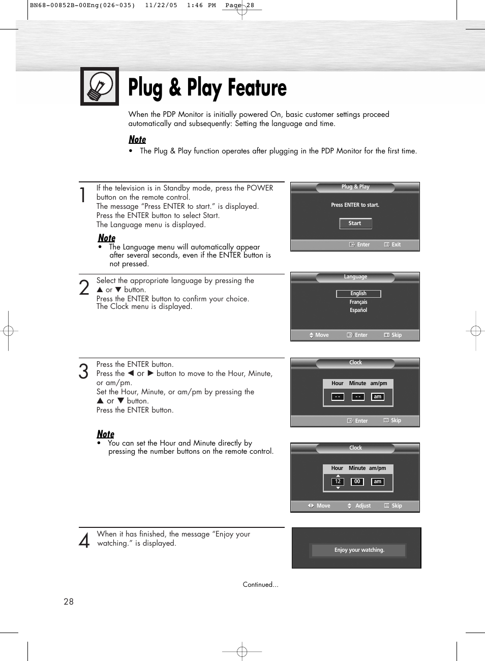 Plug & play feature | Samsung HPR8082X-XAA User Manual | Page 28 / 92